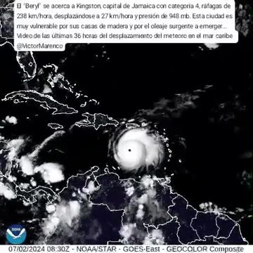 Beryl se dirige a Kingston, Jamaica, con impacto potencial devastador