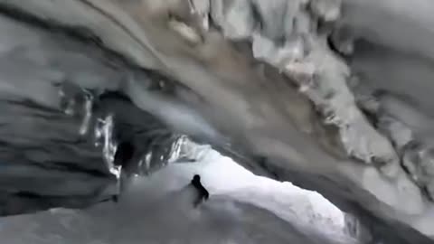 ski through a tiny gap