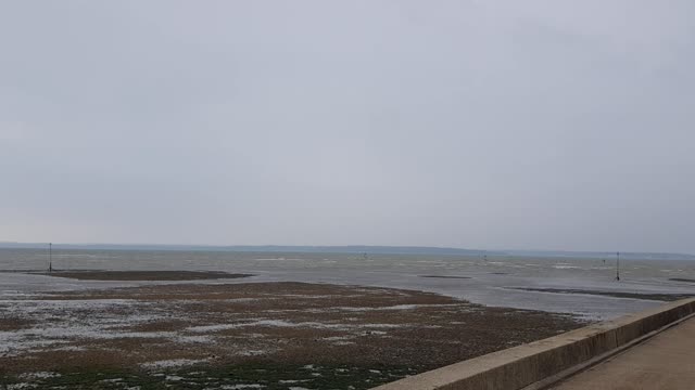 Sea at low tide .