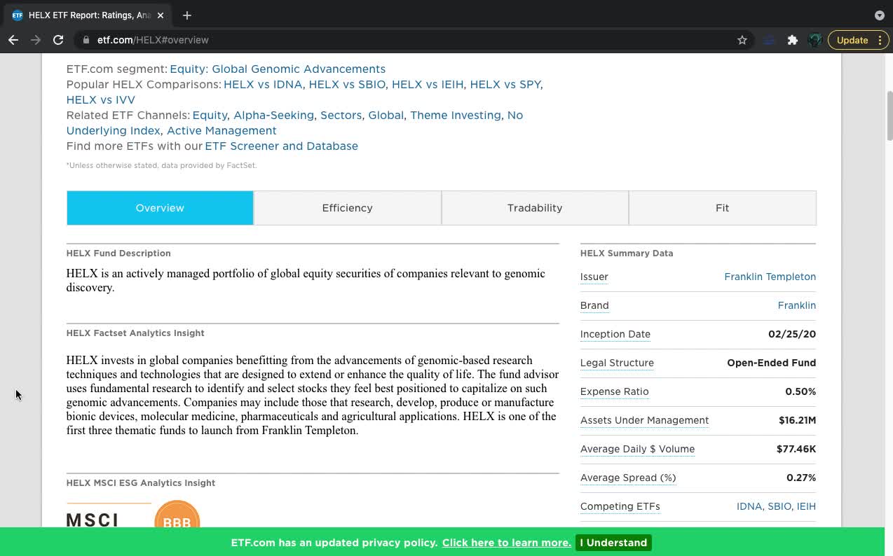 HELX ETF Introduction (Genetics)