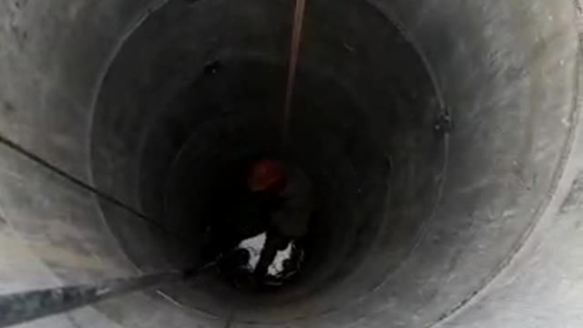 descent into the well is 9 meters deep