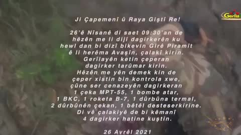 The People's Defense Forces, PKK released footage of an attack on Turkish Forces