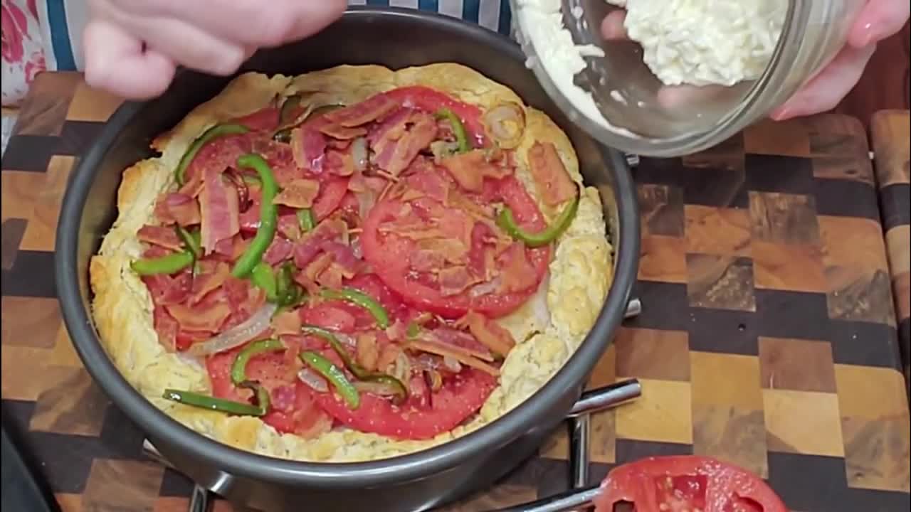 Bacon Tomato Pie in a Deep Crust, Tammy's Twist on Tomato Pie