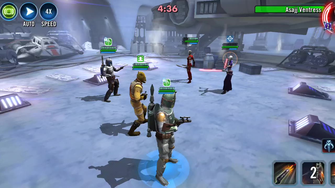 SWGOH - 3v3 - Bossk Bounty hunters vs Nightsisters