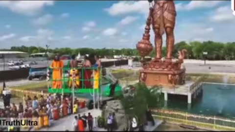 A 90 Ft Hindu Statue Was Erected In Houston Texas ~1/2 Man..1/2 Monkey Hanuman A Hindu Deity~Now The 3rd Largest Statue In America