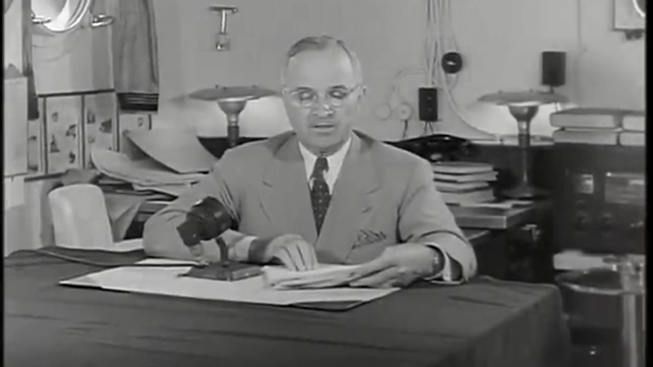 VT2008-9-2 President Truman Announces Bombing of Hiroshima 480p