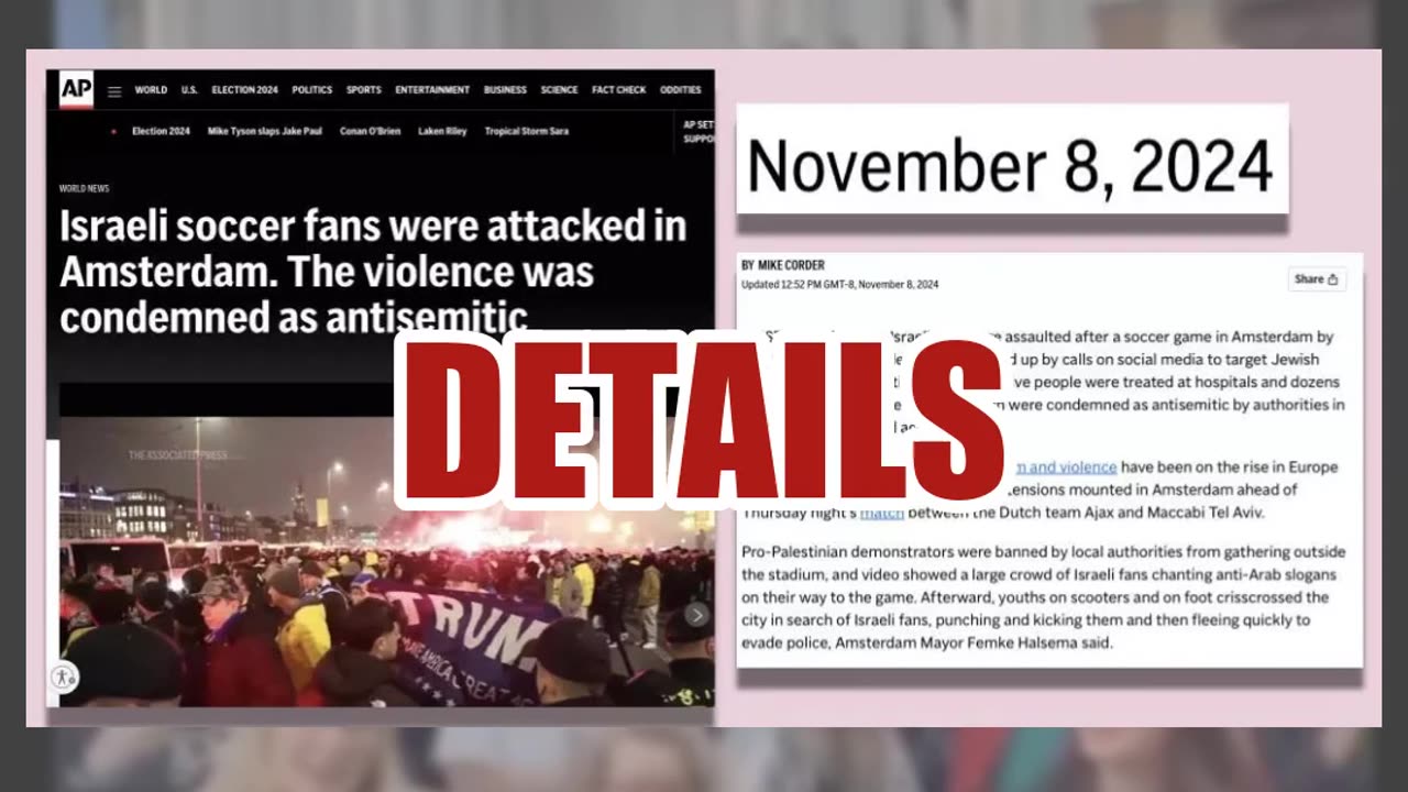 Fact Check: Video Does NOT Show Dutch People Celebrating Attacks On Israeli Soccer Fans In Amsterdam