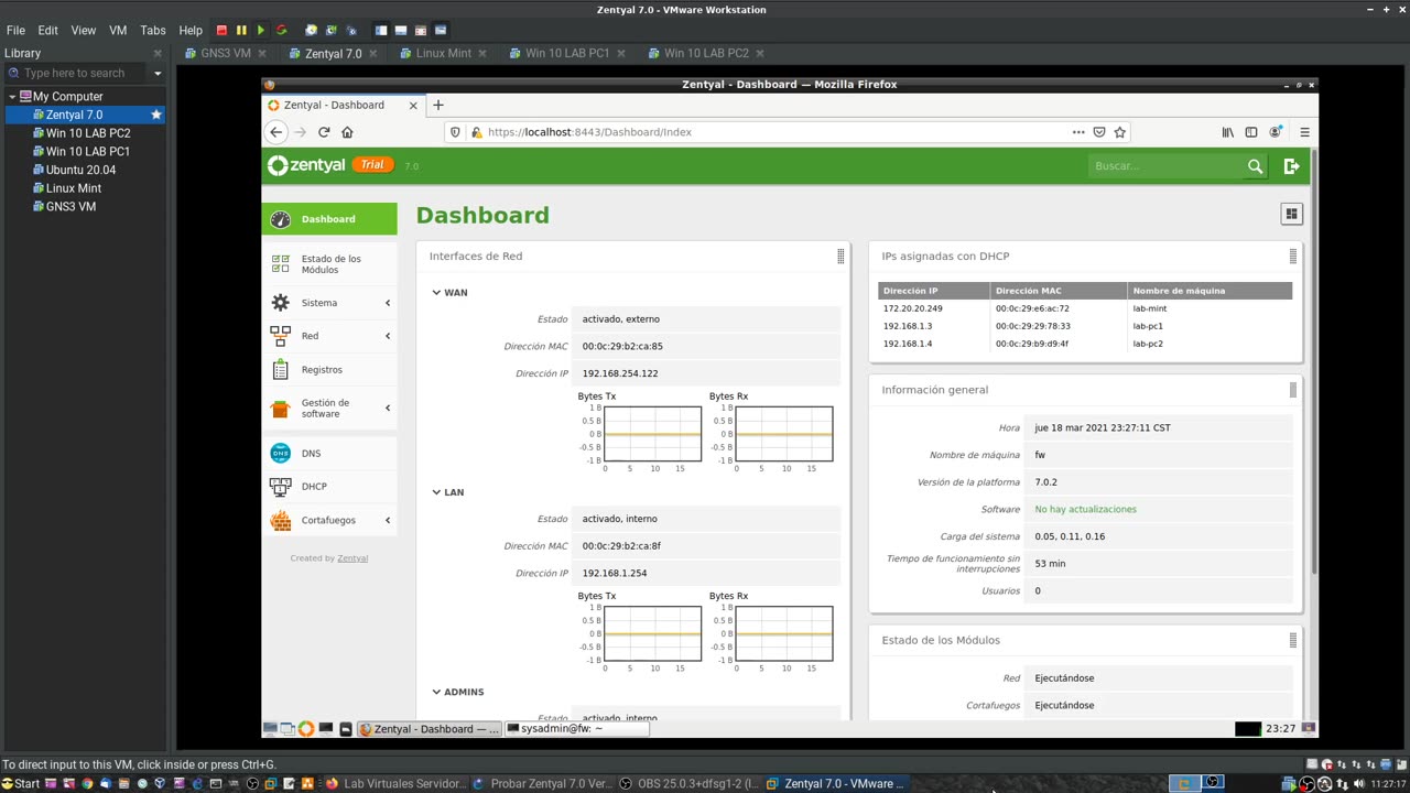 Configurar Cortafuego con Zentyal 7.0 Versión Comercial