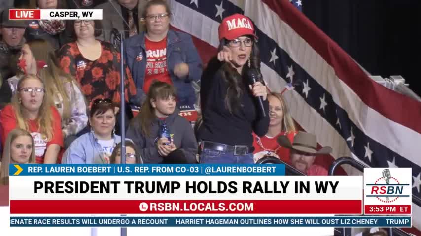 Lauren Boebert speaks at Trump Rally in Wyoming(May 28)