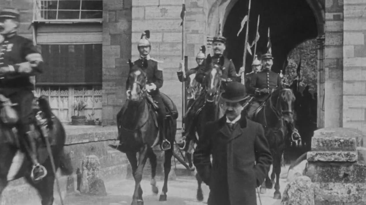 Theodore Roosevelt Visits French Troops At Vincennes, France (1910 Original Black & White Film)