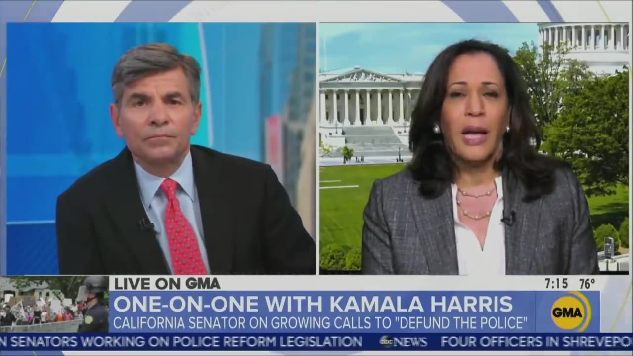 KAMALA HARRIS (2020): Applauds Eric Garcetti's LAPD Defunding