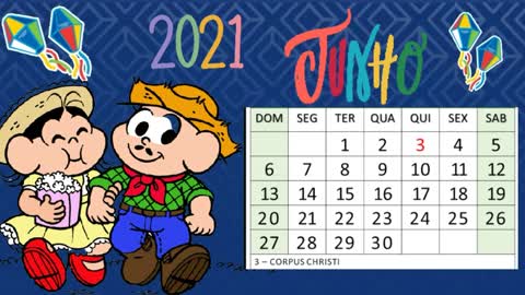 CALENDÁRIO JUNHO BACKGROUND VIDEO PARA AULA REMOTA