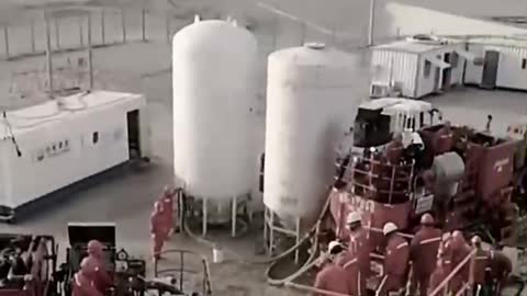 Spectacular oil drilling equipment operation site
