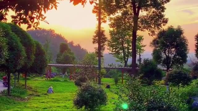 The scenery is picturesque and colorful and beautiful