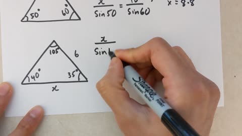 Grade 10 Math - Finding a side using sine law (lesson 8.1)