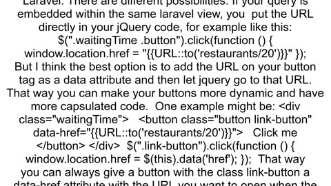 laravel how to route to a route on a javascript