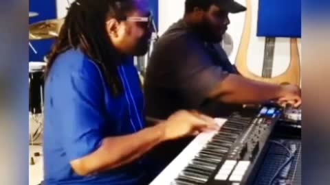 Blind Artist and producer Cobhams Asuquo plays the piano and killed it