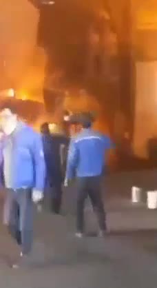 Fire in casting factory, northwest Iran