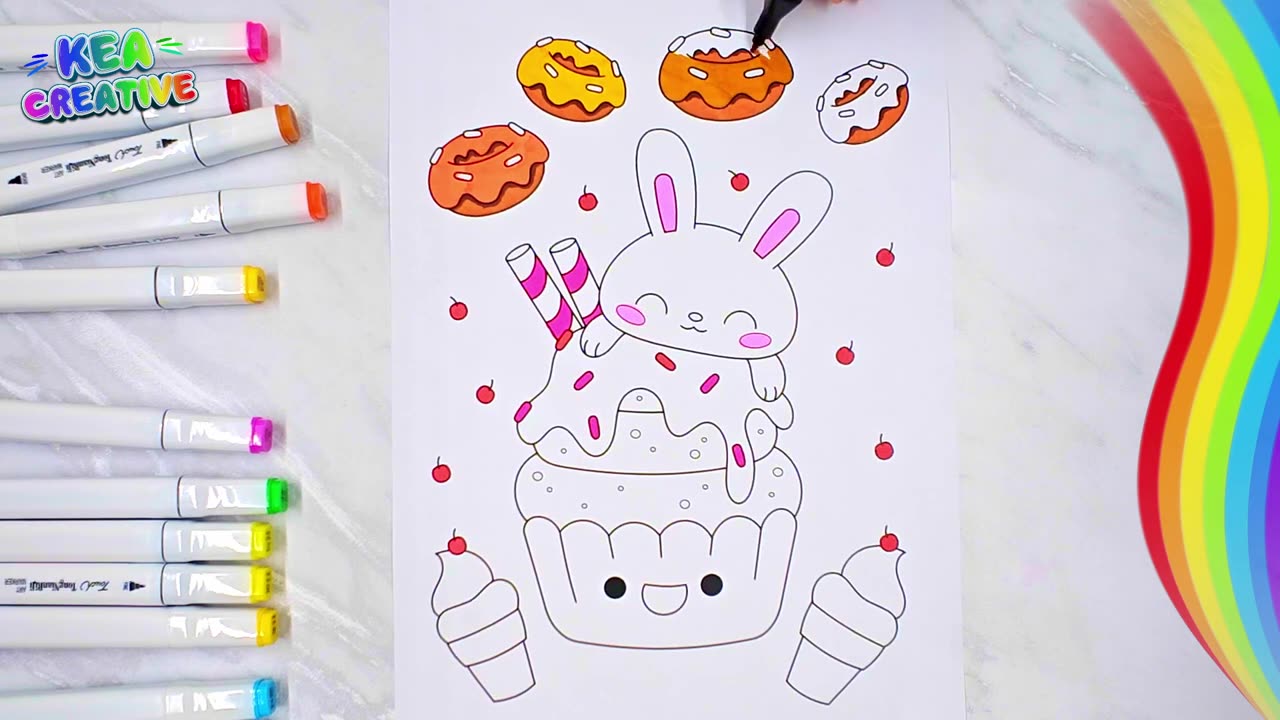 Donut - Cupcake - Ice Cream - How to color - @KeaCreative2