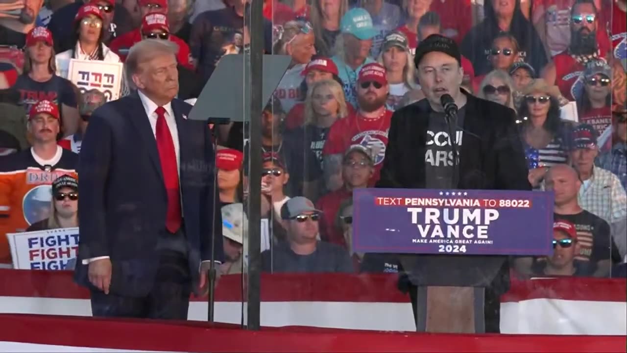 Elon Musk Speaks To Trump Supporters In Butler, PA.