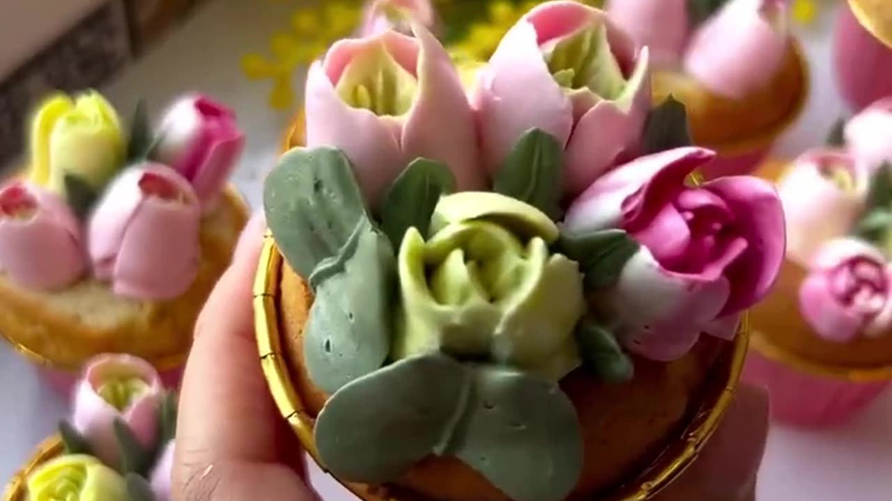 Рецепт капкейков с очень красивым декором🌷