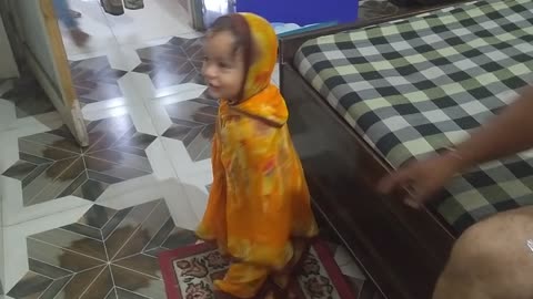 Baby after bath cute moment video