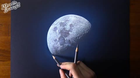 Depict The Color Texture Of Half The Moon