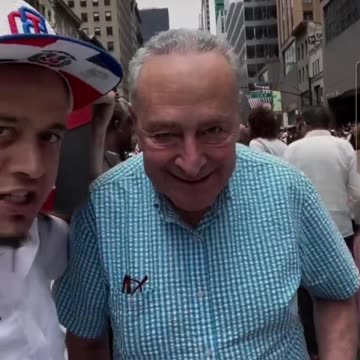 Hispanics tell Chuck Schumer what they really think of him at NY city parade.