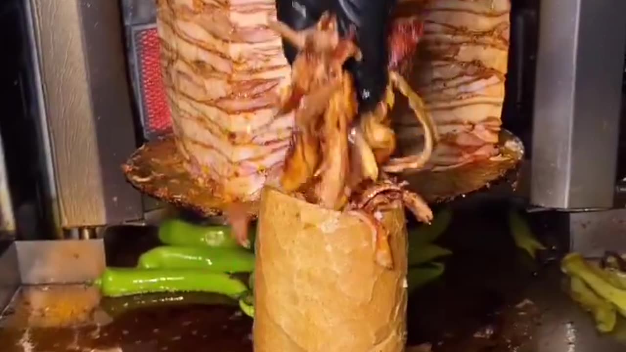 Delicious shawarma meat sandwich