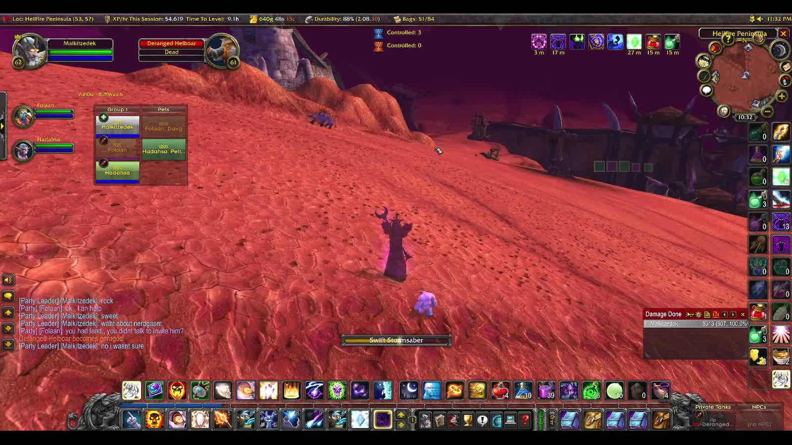 WoW Burning Crusade Shadow and Hunter (wife) ride into the night