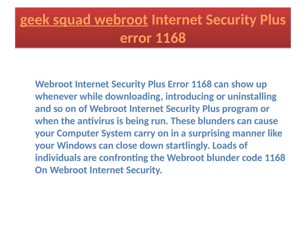 webroot geek