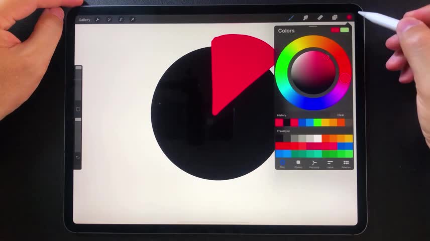 The Drawing Method Of Color Fan Shape