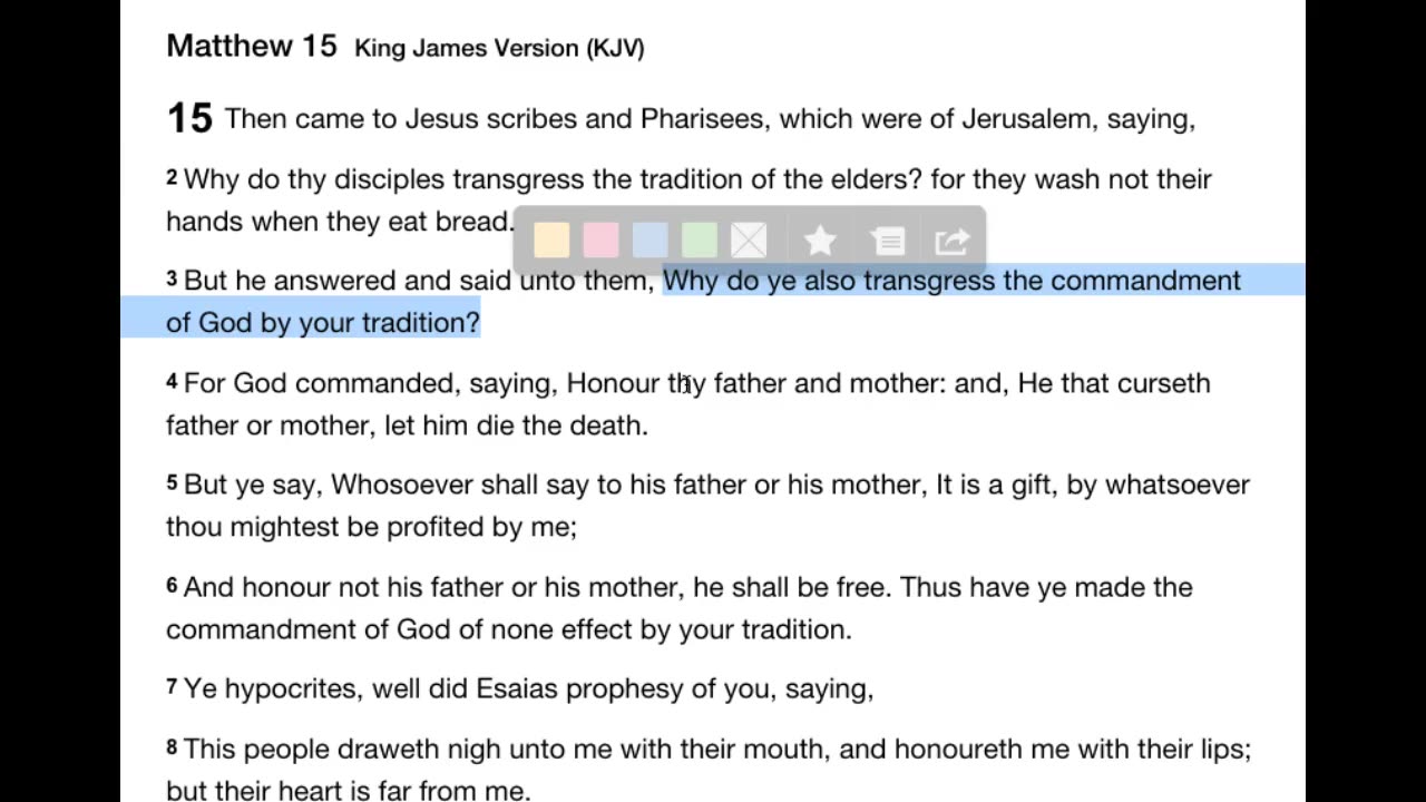 Scriptures Often Ignored Matthew 15 Following The Law, Or Following Tradition