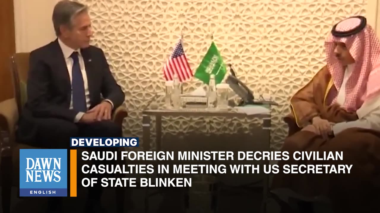 Saudi foreign minister decries civilian casualties in Palestine