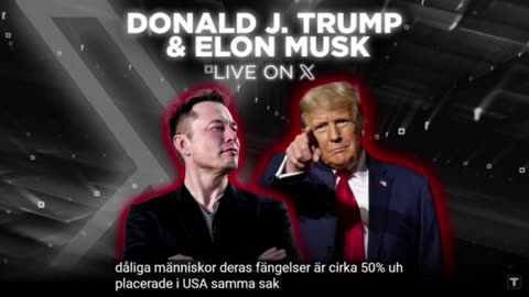 Elon Musk och Donald Trump live på X. Textat. Klippt