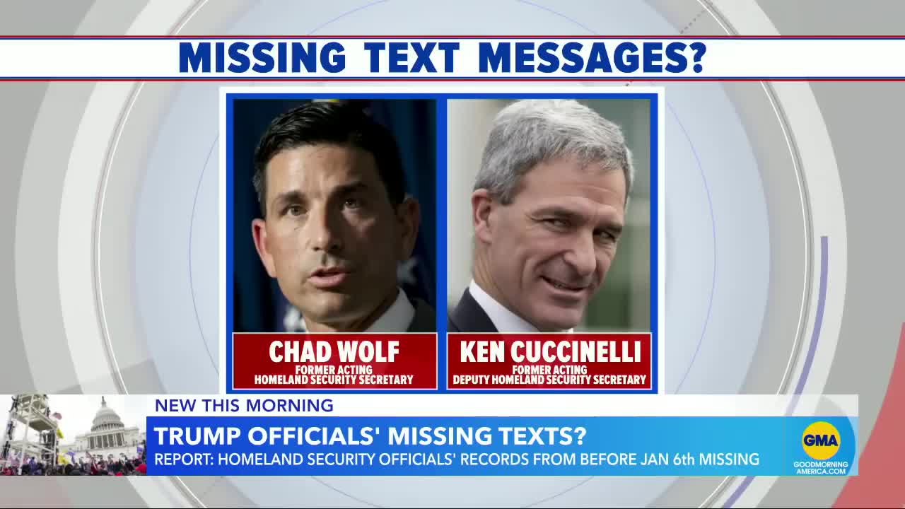 Jan. 6 texts reportedly missing from top Trump officials at DHS