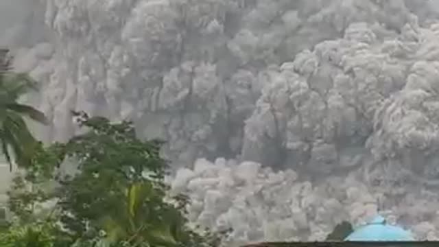 Mount Semeru erupts