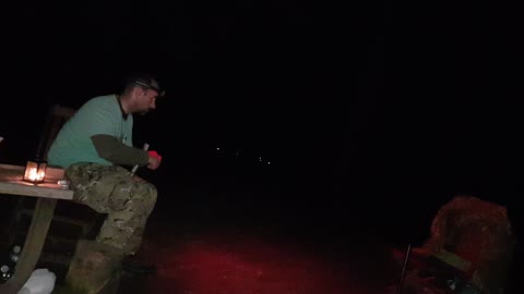 Woodland wildcamping. Sorting out the lantern