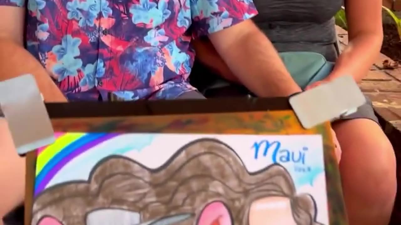 They want a funny caricature to remember their tip to maui