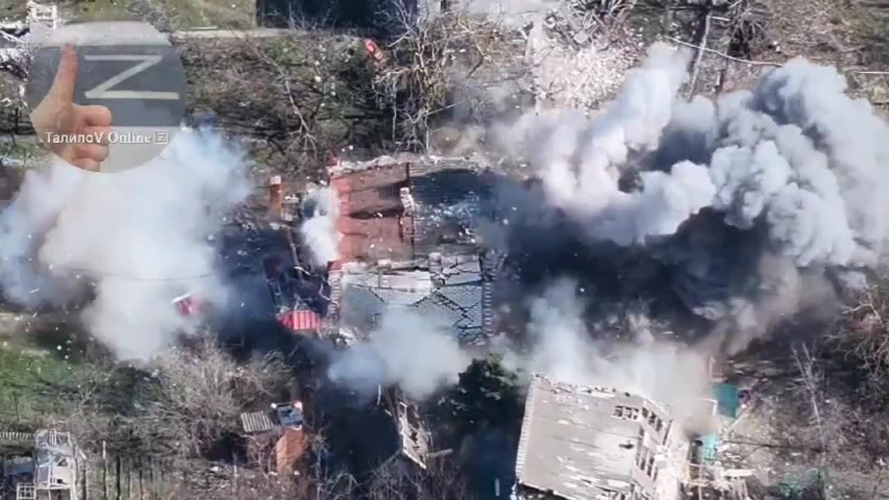 The drone watches the AFU carrying something into the house. Then a missile arrives.