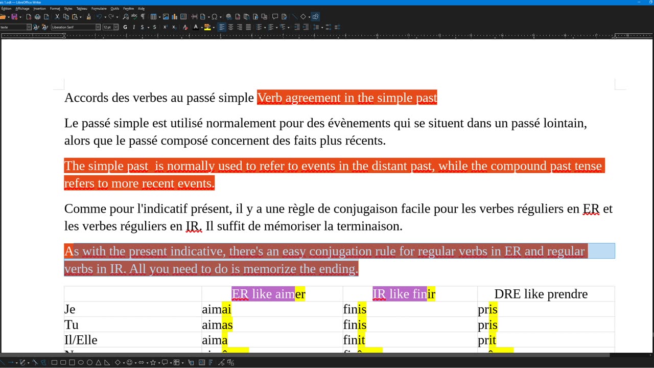 French 36 simple past (passé simple)