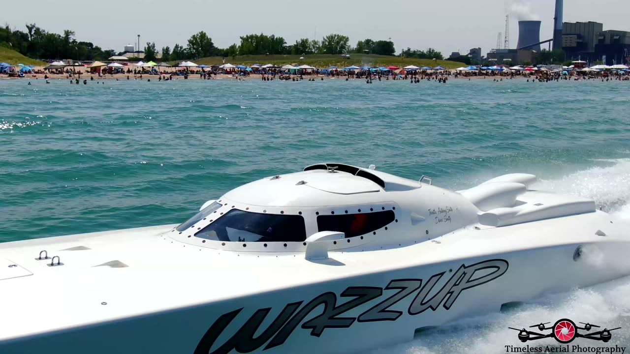 Wazzup Race Boat Highlights from Michigan City XINSURANCE Great Lakes Grand Prix 4K Drone Footage