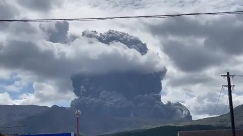 Volcano Mount Aso erupts in Kyushu, Japan 10-20-2021