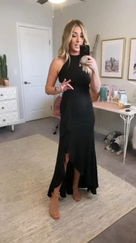 Women's High Neck Split Bodycon Mermaid Evening Cocktail Long Dress