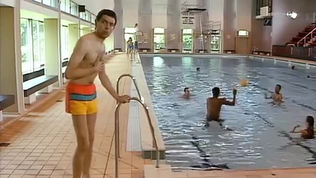 Mr Bean funny swimming