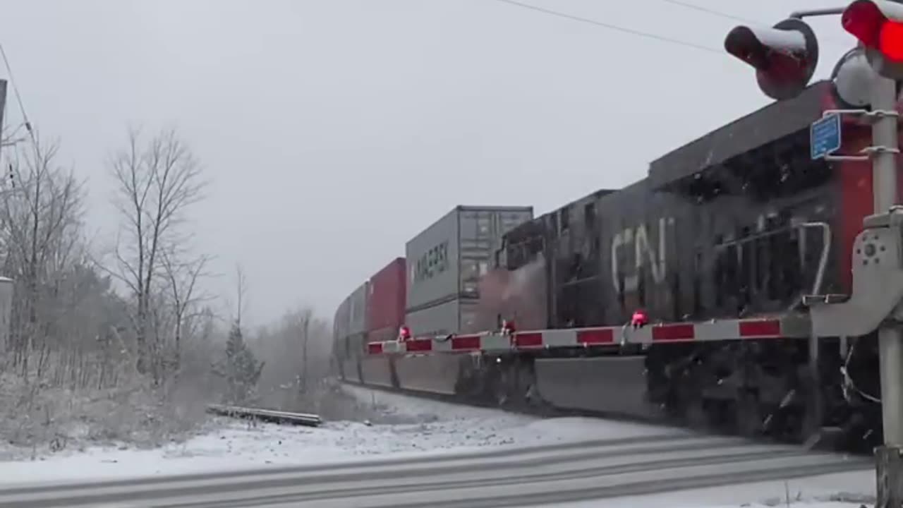 Train stop,heavy snow, beautiful scene