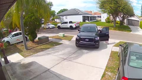 Girl Exits Vehicle Without Putting it into Park