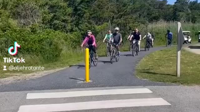 WATCH: Joe biden crash at his bike af