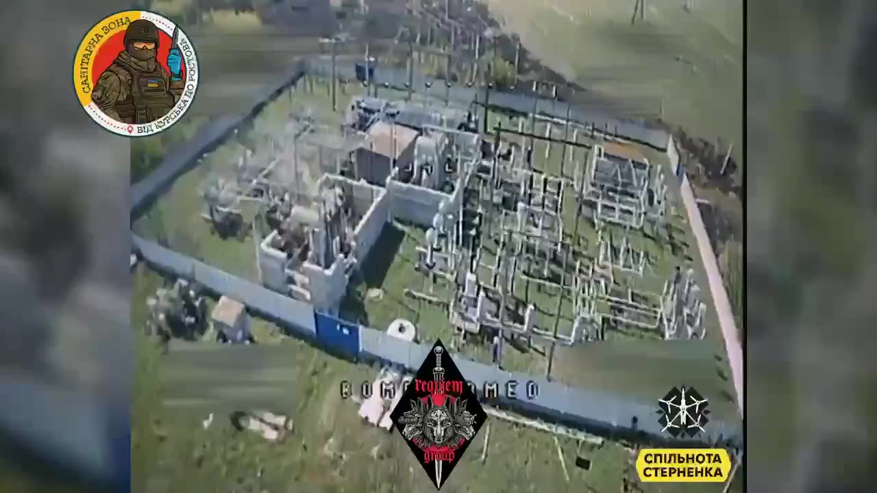 Ukrainian Drone Strike on a Substation in Kursk