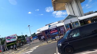 Pretend drone shot on a car park